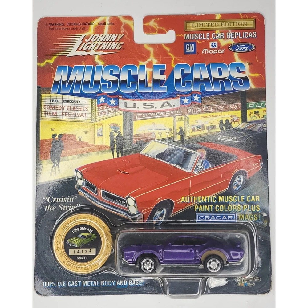 1994 Johnny Lightning Muscle Cars USA 1969 Olds 442 Series 11 Purple 14,124 HW20